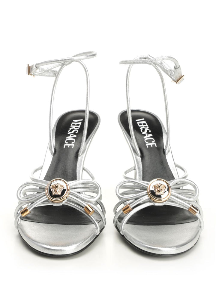 Versace Silver Leather Sandal Sandals - Silver | 8c74d0c310f3f5957b5c75519307c76e3a105f7f