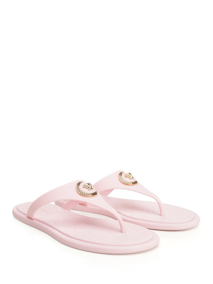Versace Rubber Slides Sandals - Rose | 61a221aaca44faf9399a3587bf2855722b52a78e