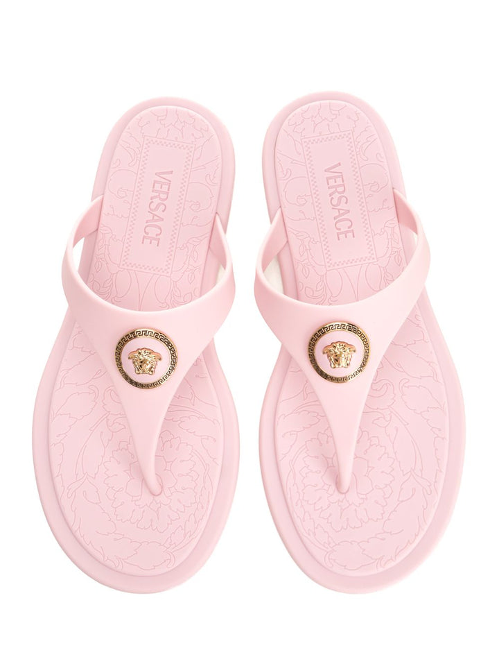 Versace Slides Rubber Sandals - Rose | 4d763463f968f294cea09a77bde4e7c66ac7970c