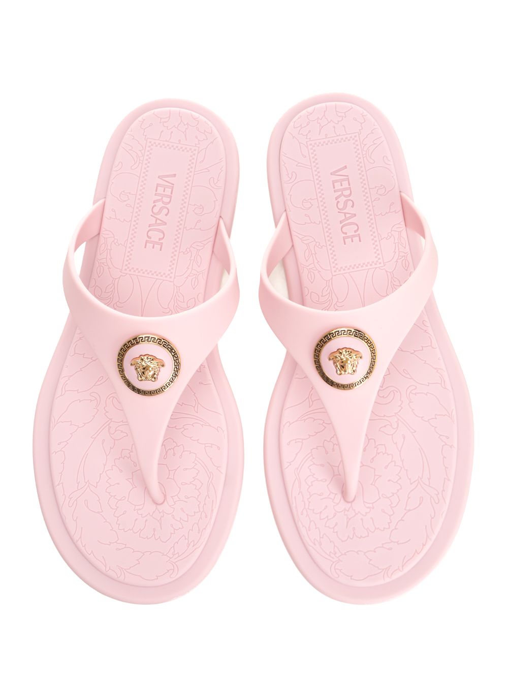 Versace Rubber Slides Sandals - Rose | 4d763463f968f294cea09a77bde4e7c66ac7970c