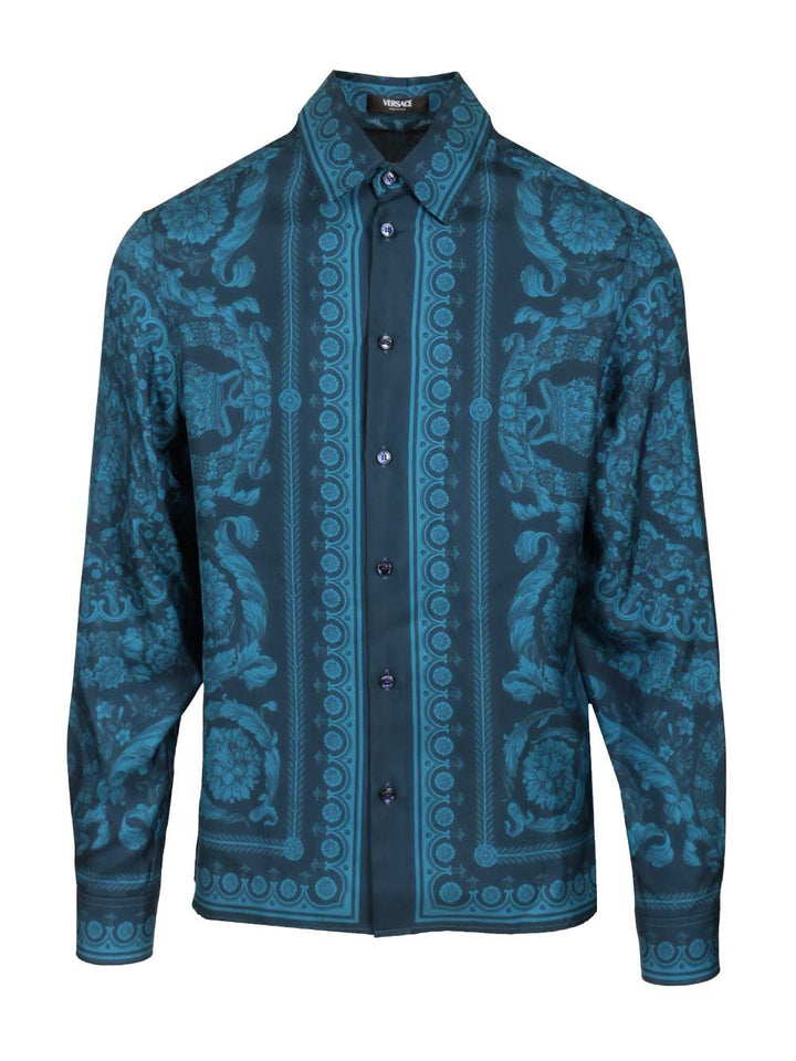 Versace Silk Shirt Shirts - Blue | 8e9ffad8004807d9eb15f529a3ce1a0efc934ccf