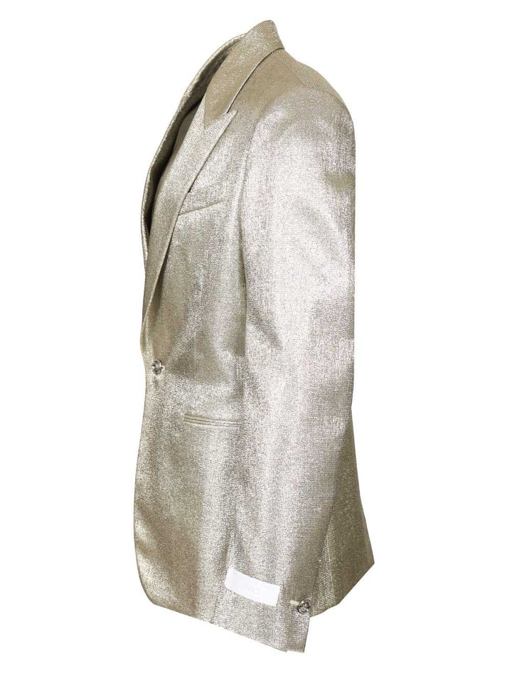 Versace Lurex Evening Blazer Jackets - Silver | 490260dd6536414701178f759a0ea98af04b5fcd