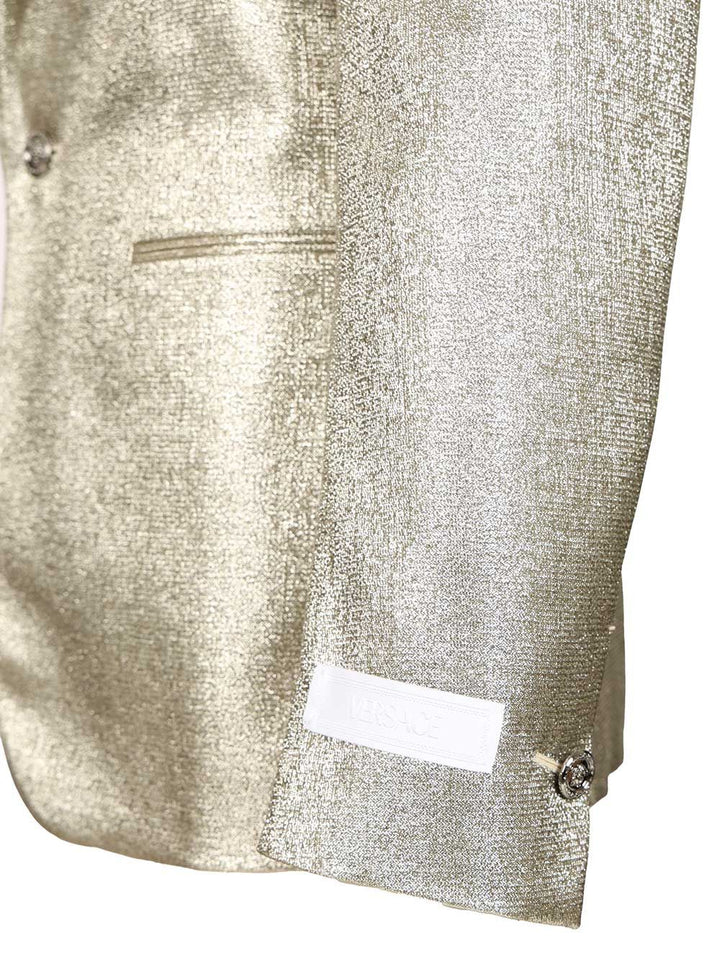 Versace Lurex Evening Blazer Jackets - Silver | 56955aef2a0681d6ab033cc68e7617e63b458ee0