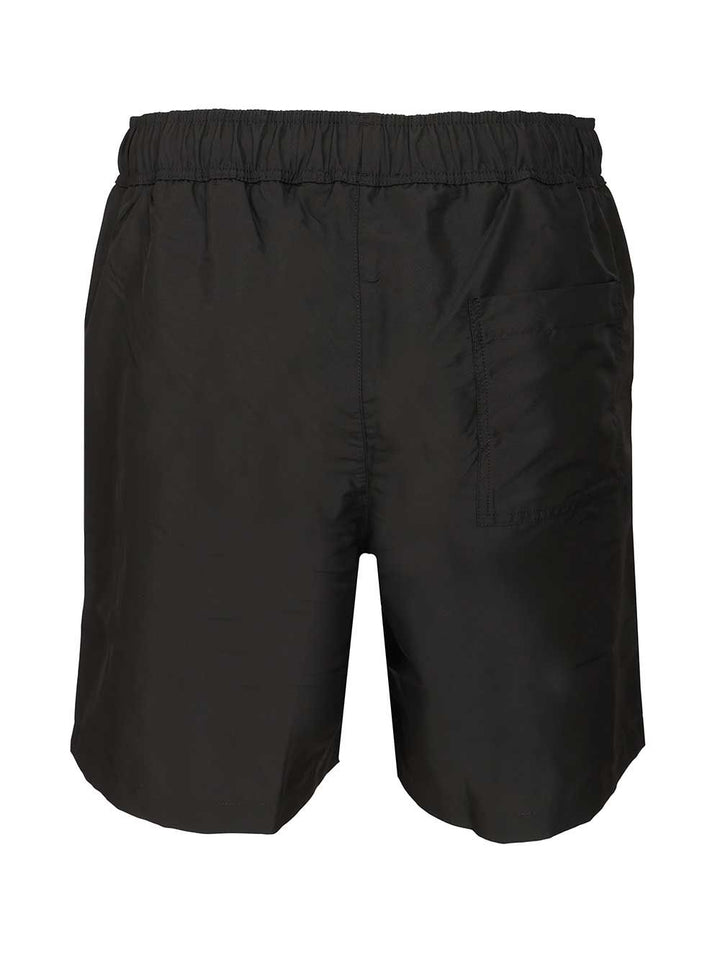 Versace Swim Shorts Nylon Golfo Reciclato+Banda Greca Swimwear - Black | d126ee3e2c2bd9033a557d56e7a1728cfc16b1eb