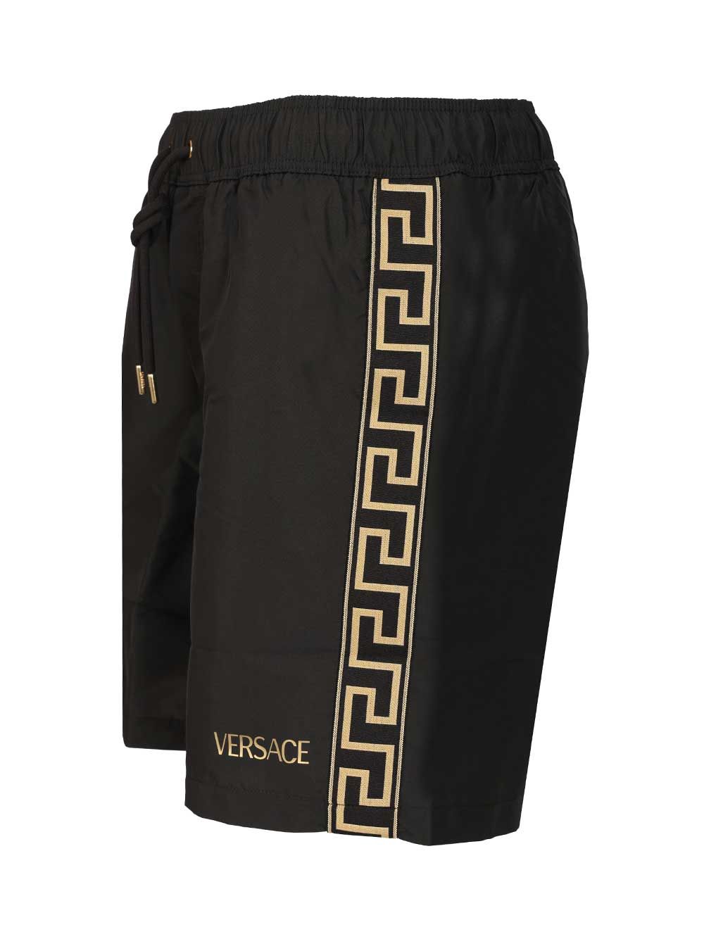 Versace Swim Shorts Nylon Golfo Reciclato+Banda Greca Swimwear - Black | a55a0dab8fb579760b19de367f1243b3f007da5d