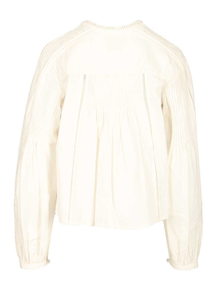 Isabel Marant Vicotrian Cotton Blouse Shirts - White | 2447470db8be4826e6c0496fffa73e2c69c0008d