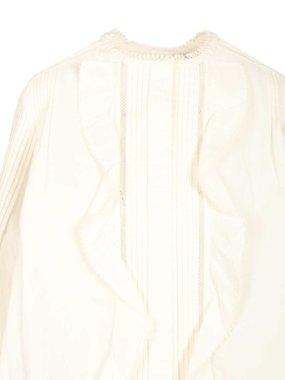 Isabel Marant Vicotrian Cotton Blouse Shirts - White | 7a878c85a4acbdc3b0e977d22bc6f2ca74ae6633