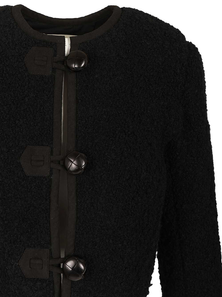 Isabel Marant Crop Bouclette Jacket Jackets - Black | 53a369b5db3afb35e027f438cd5243825ec75fb9