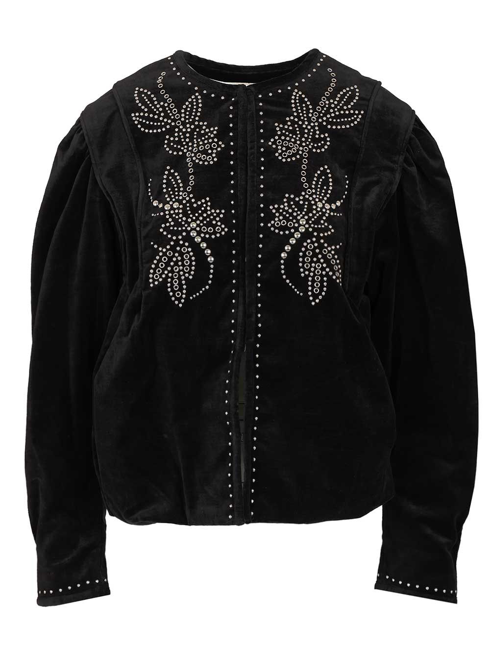 Isabel Marant Studded Velvet Blouse Shirts - Black | 46a6ea02f06fd7a9675a5fe64ee54fe4cc5b284d