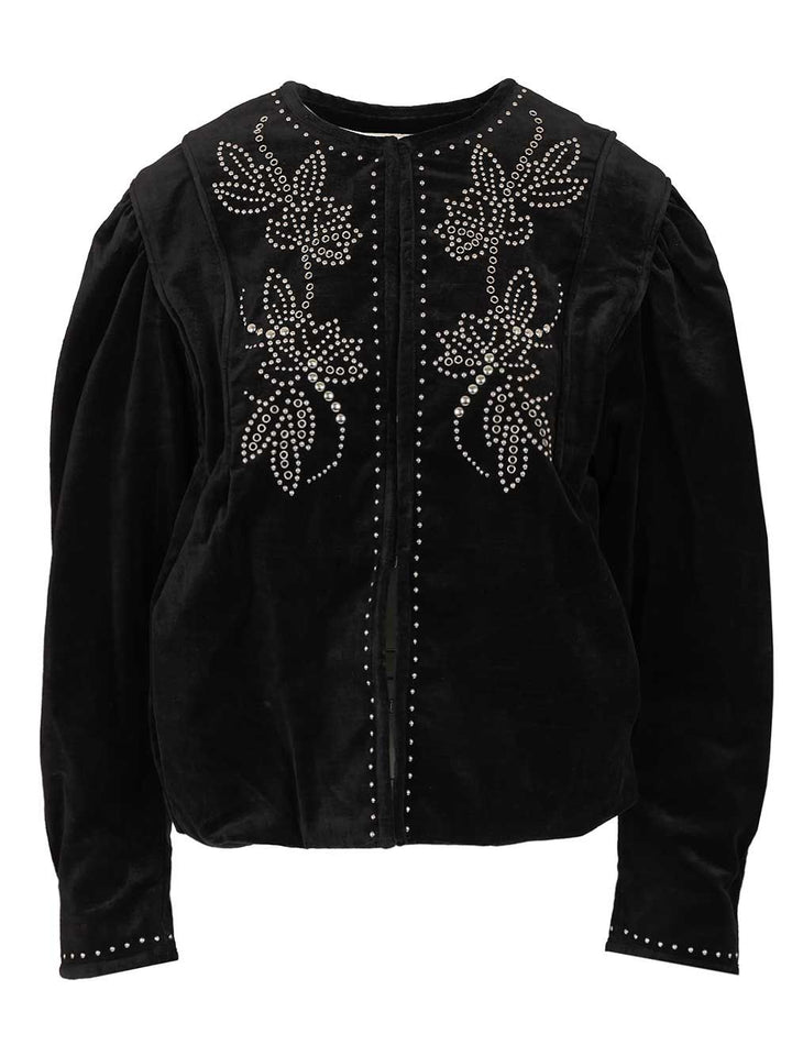 Isabel Marant Velvet Jacket With Studs Jackets - Black | 46a6ea02f06fd7a9675a5fe64ee54fe4cc5b284d