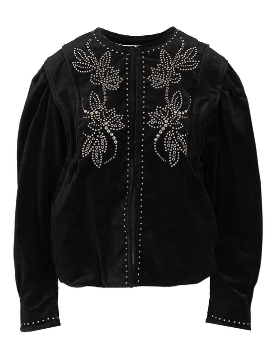 Velvet Jacket With Studs Jackets Black