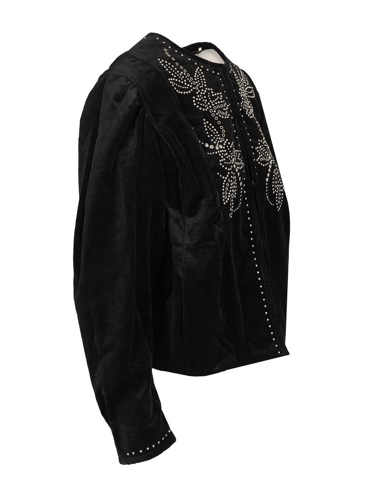 Isabel Marant Velvet Jacket With Studs Shirts - Black | 82cde7c22dfe7450c5f39cc451a4431fe5ded878