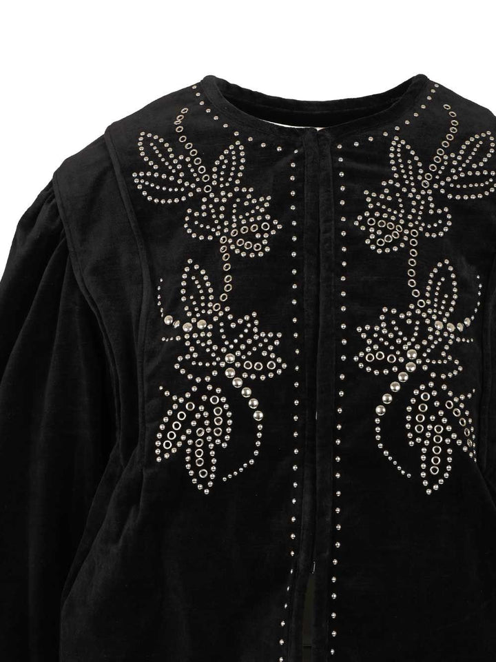 Isabel Marant Studded Velvet Blouse Shirts - Black | b9b14a0a4631273a5141983ab68e63cddd3a4c76