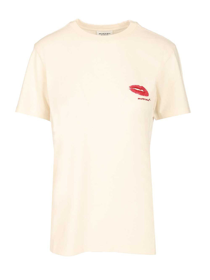 Marant Etoile Zewel-Gb T-Shirt - Beige | 232b4bd061d9bd7c42e91c54397e2ee7005d4f26