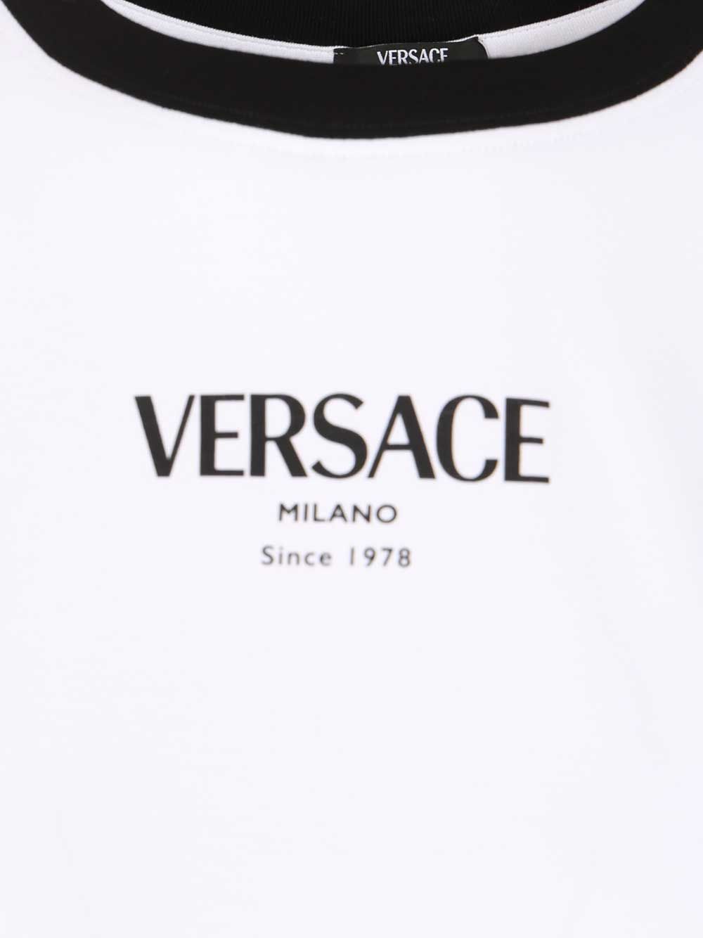Versace Versace Logo Responsible Viscose Stretch Jersey T-Shirt - White | 75aa663927e946eee0960c557d920c1c84723622
