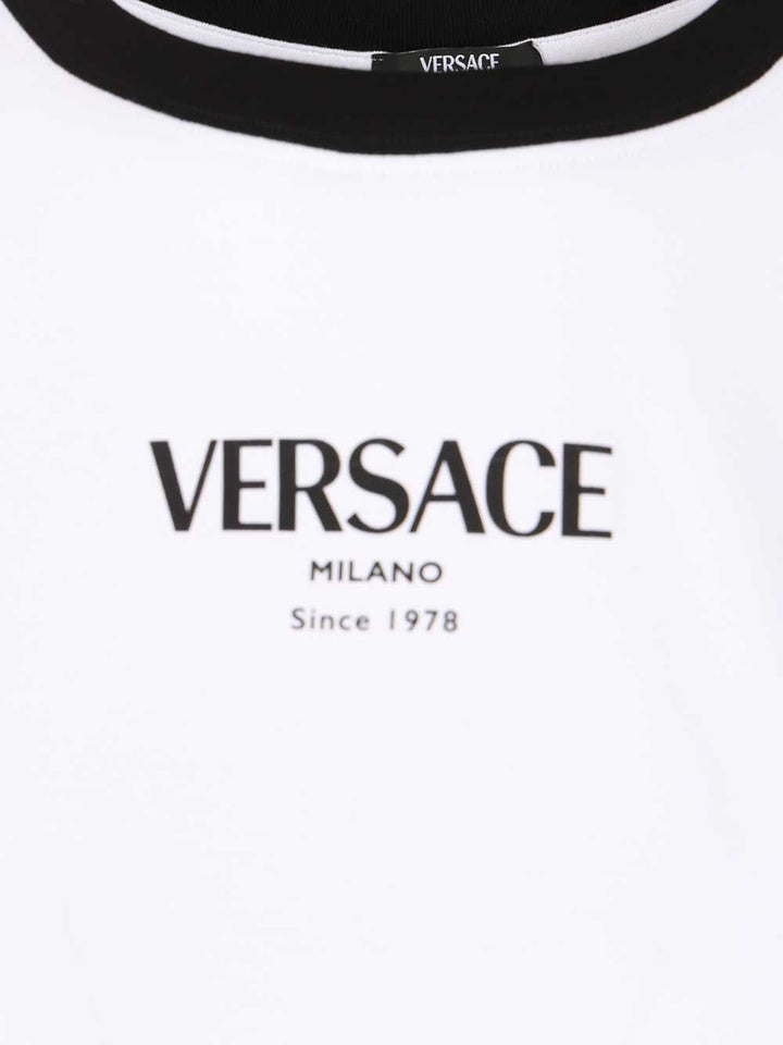 Versace Versace Logo Responsible Viscose Stretch Jersey T-Shirt - White | 75aa663927e946eee0960c557d920c1c84723622