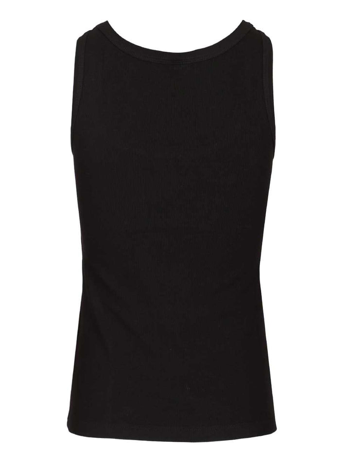 Versace Tank Top Gots Cotton Rib Stretch Tops - Black | cf96f64f6ef2be4b4460e4eb99b43412d69aa67f
