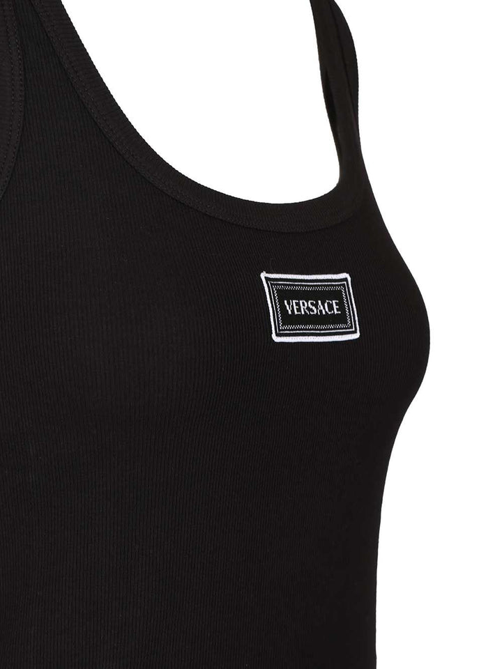 Versace Ribbed Tank Top Tops - Black | 50fe955912083a4a3bdf52c12e221a2bfce0cd2f