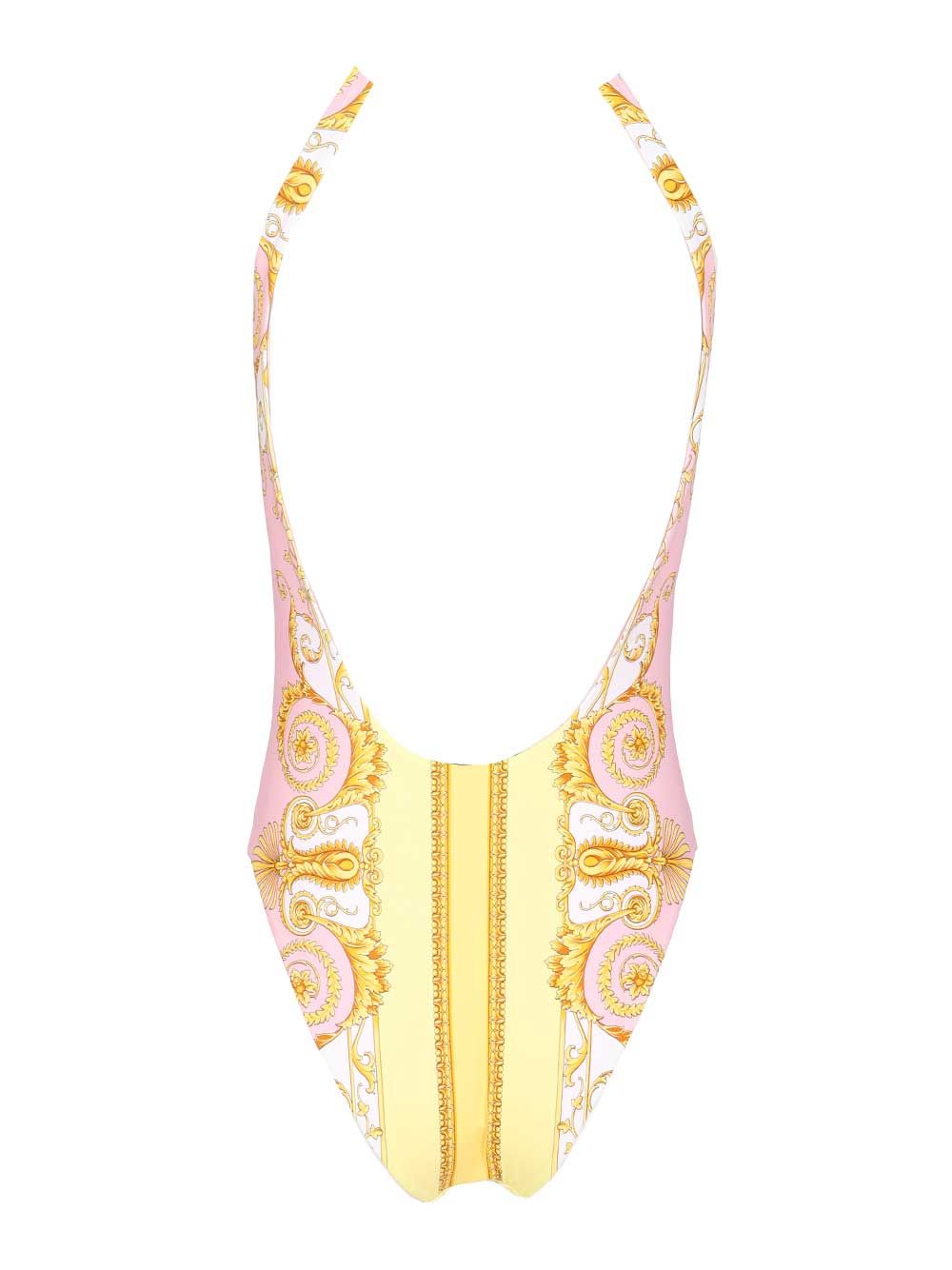 Versace One-Piece Swimsuit With Baroque Spring Print Swimwear - Rose | 719d4aa708f394ba0951d9d4b1a8b4f535be59f2