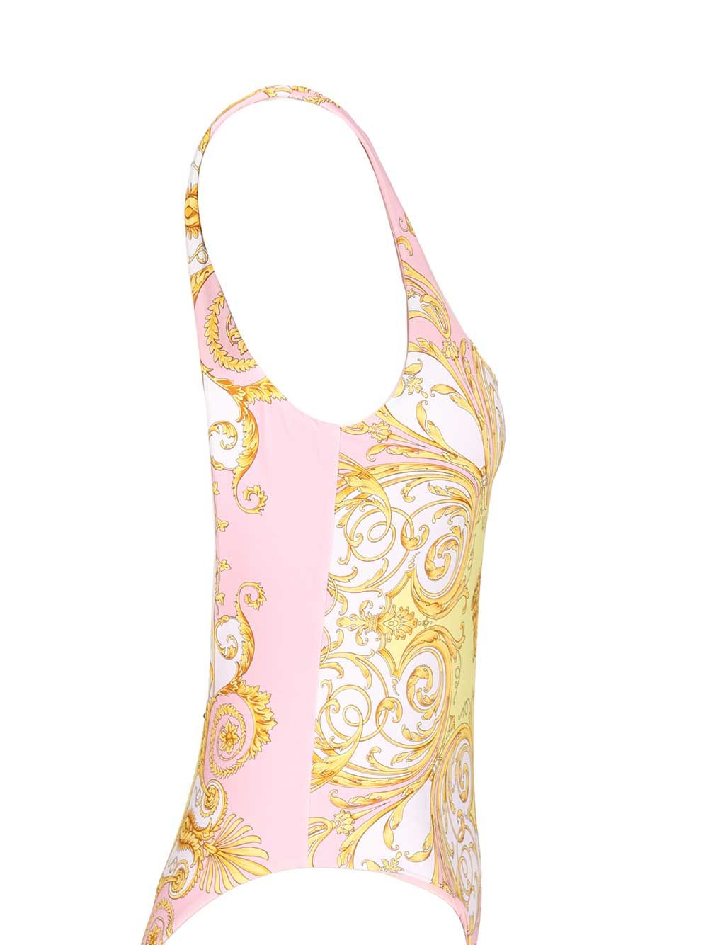 Versace One-Piece Swimsuit With Baroque Spring Print Swimwear - Rose | 6b9c9545ed32e9ed5ba7e6a8f06ffd020ca6e1d8