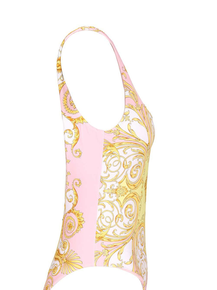 Versace One-Piece Swimsuit With Baroque Spring Print Swimwear - Rose | 6b9c9545ed32e9ed5ba7e6a8f06ffd020ca6e1d8