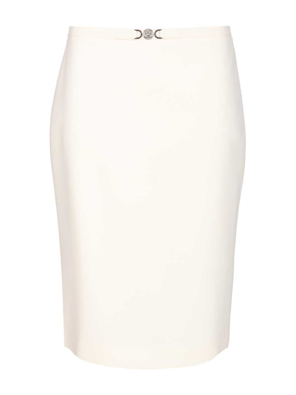 Versace Skirt Responsible Light Weight Double Wool Crepe Skirts - White | 080115fe21285e58e4c3af98cba5414a5494fb01