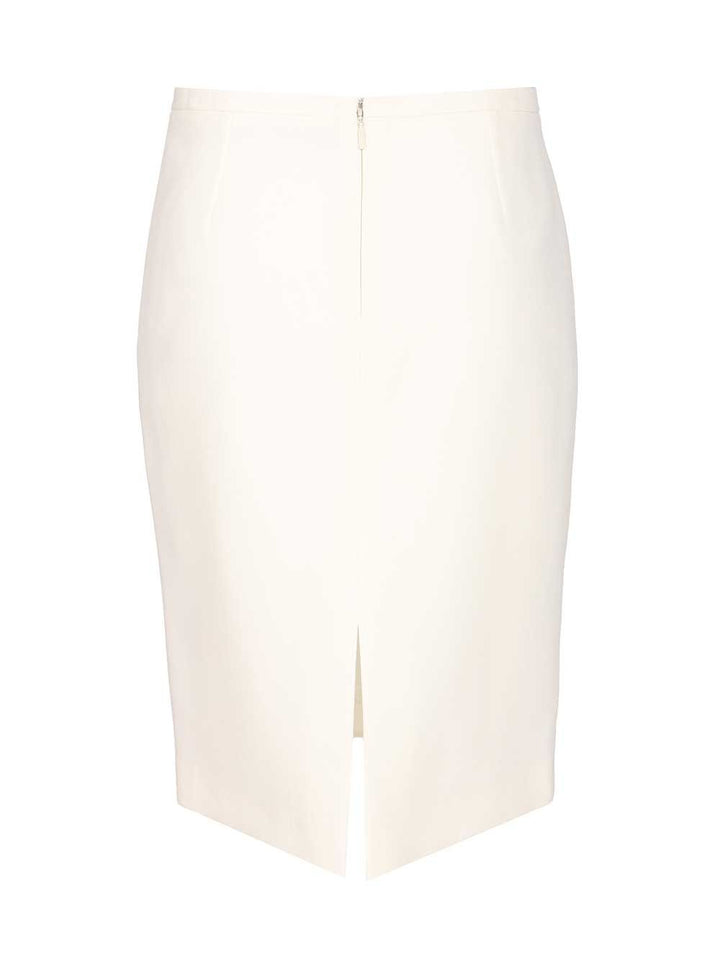 Versace Skirt Responsible Light Weight Double Wool Crepe Skirts - White | c46320a3ca9718f8059e783974b70ee538493063