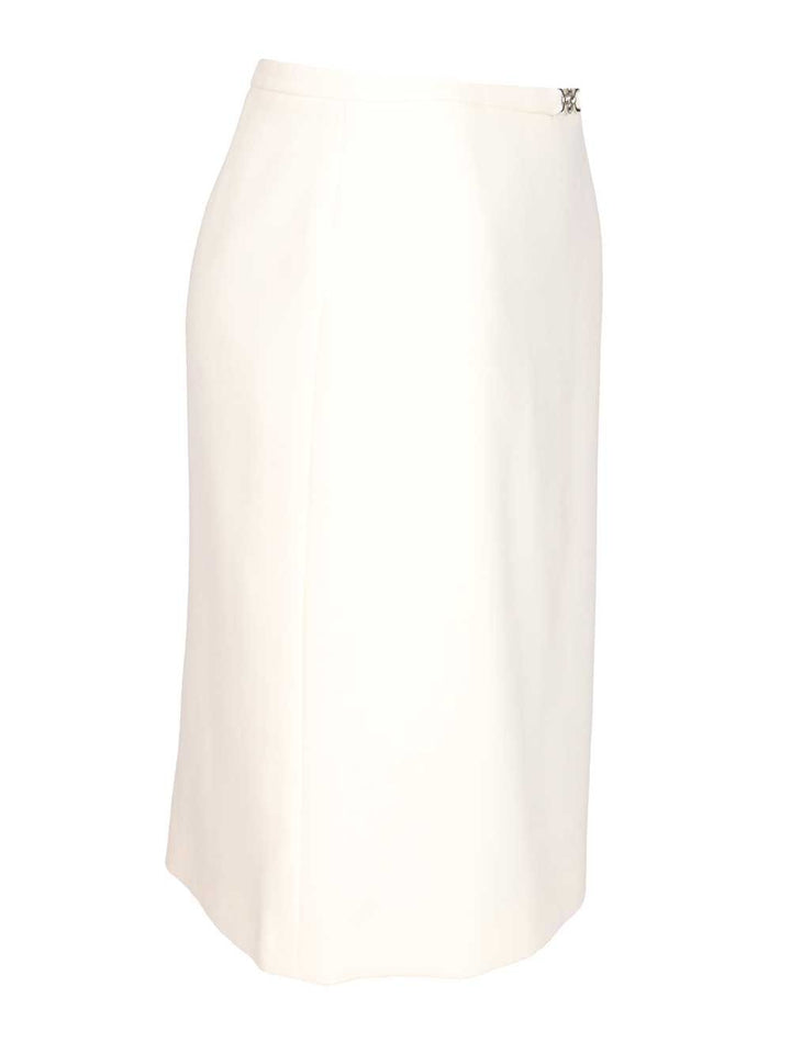 Versace Midi Skirt In Double Wool Crêpe Skirts - White | 74359506807661fa85380d55702ba14f598f27c3