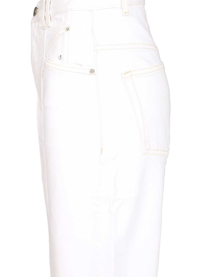 Isabel Marant Drolane 5 Pocket Denim With Panel Jeans - White | 68d796ba31a10e1ce675d649c75c374c9383b902