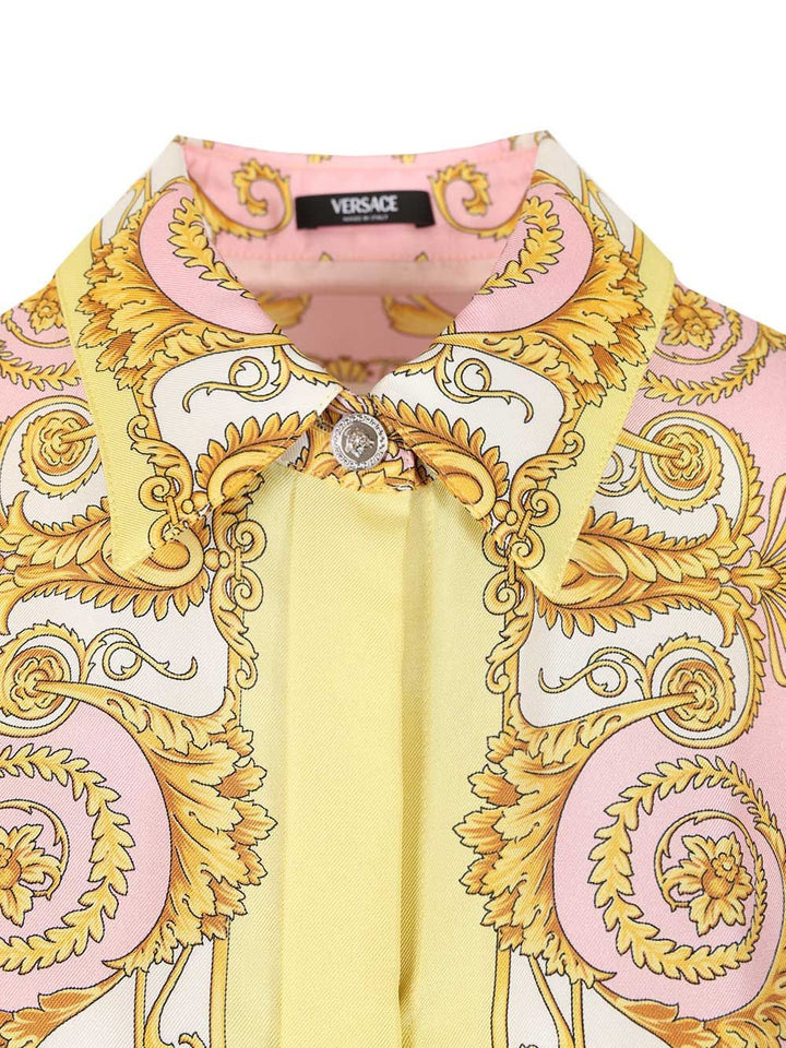 Versace Formal Shirt With Baroque Print Shirts - Rose | 4ce46183356ee33a6e050db1a1a91f6389c5d431