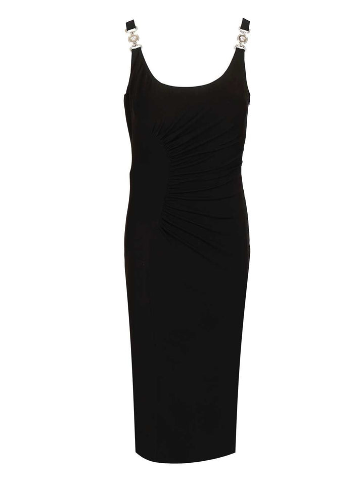Versace Draped Sleeveless Midi Dress Dresses - Black | f21399cdfc760b9ae8915d07c9437d2b9c527f56