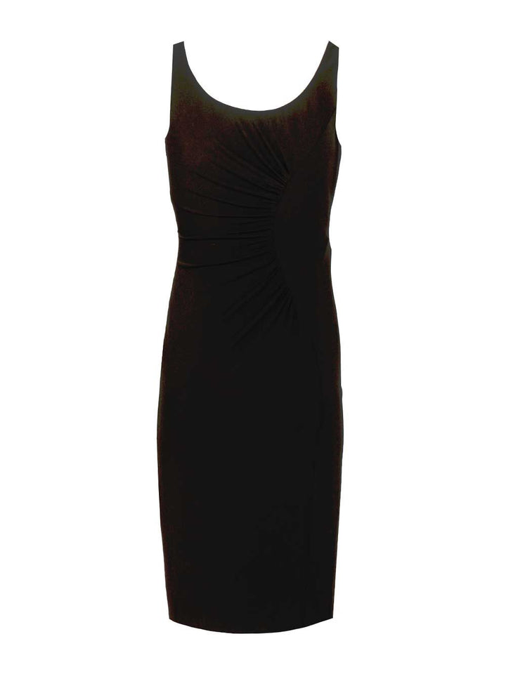 Versace Draped Sleeveless Midi Dress Dresses - Black | 3639864e167676a2c0e3c748cfa295aa04f25b34