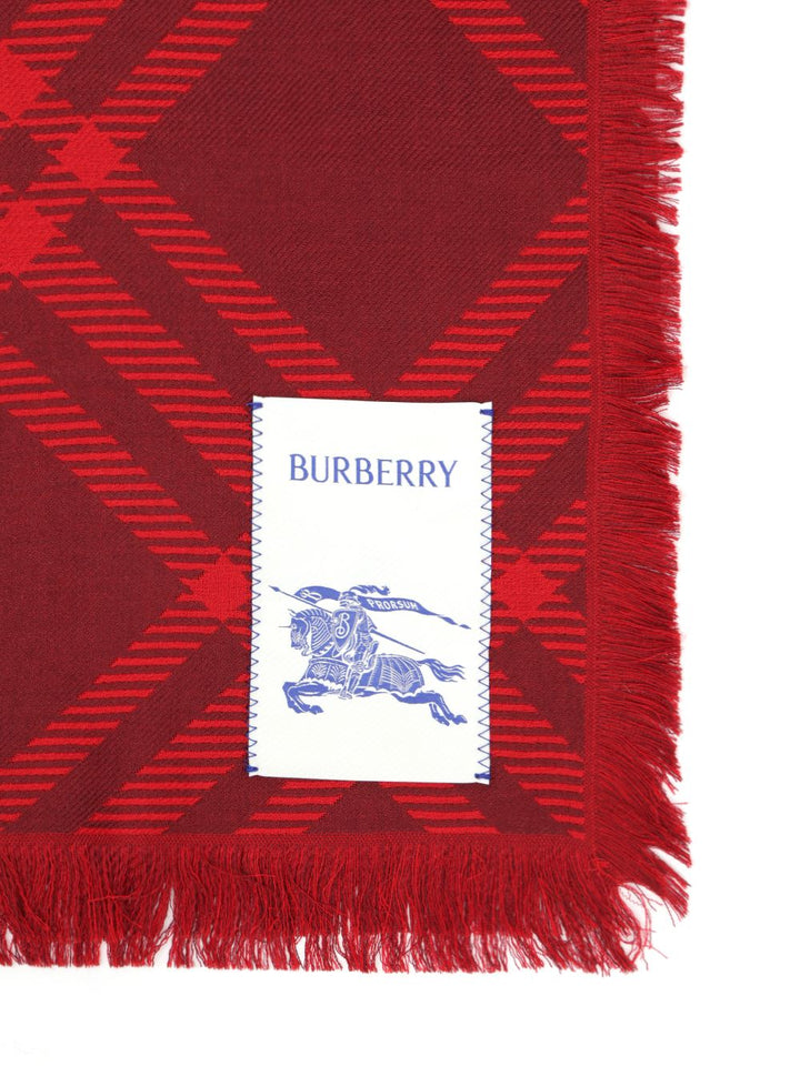 Burberry Wide Check Silk And Wool Scarf Scarves And Foulards - Red | 58c075b2f03e31f451cd554b5a2c8ddc48989a59