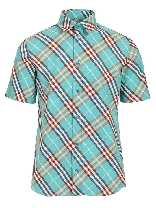 Short-Sleeved Cotton Shirt T-Shirt Light Blue