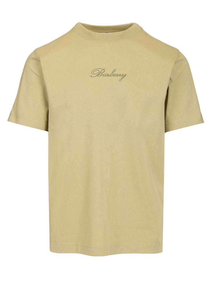 Burberry With Embroidered Burberry Logo T-Shirt - Green | f6e9916021dd5915bed8313e8d6efff06880bb02