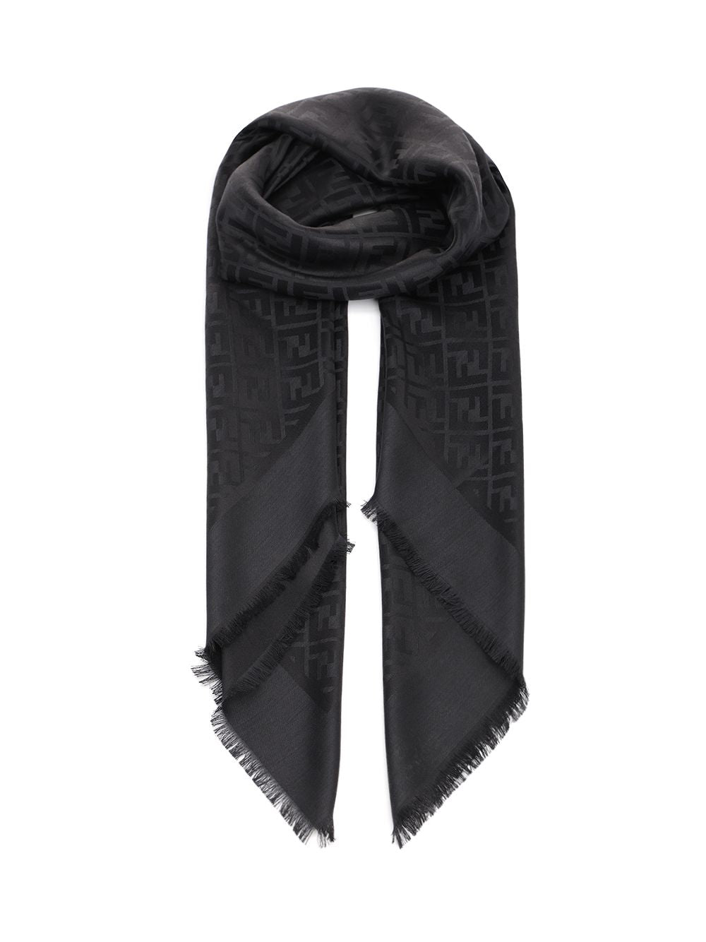 Fendi Silk And Wool Shawl Scarves And Foulards - Black | c68532c025c7d3a0f0d6f6fc90d19ad0d7ed4444
