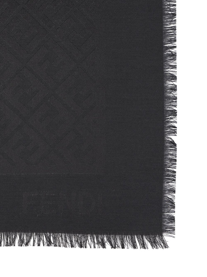 Fendi Silk And Wool Shawl Scarves And Foulards - Black | d03c5846826c6e47fba9e264f076b58c37c843c1