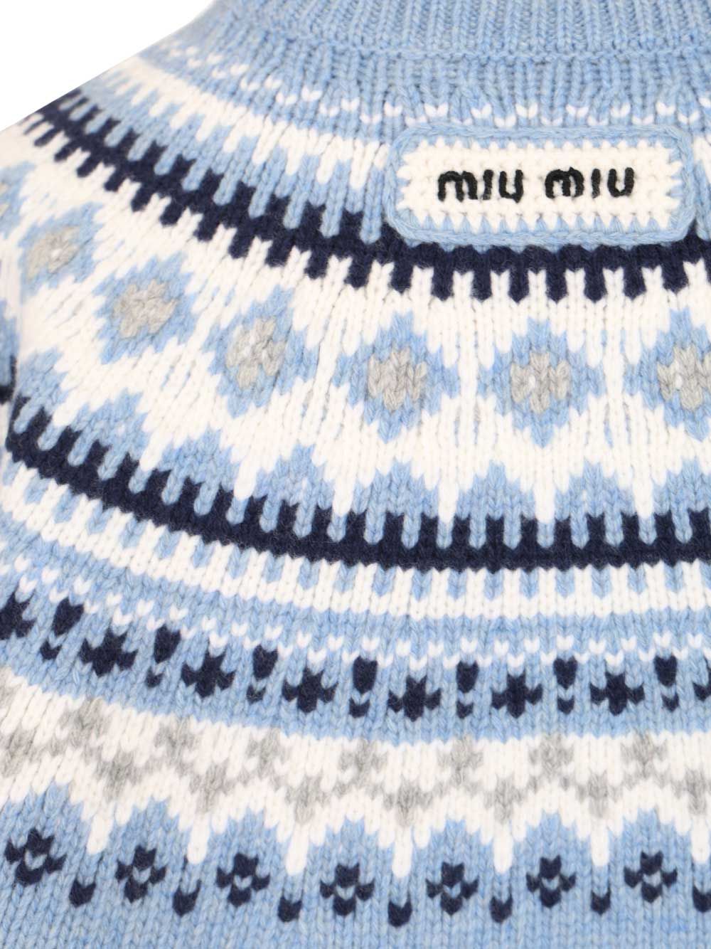 Miu Miu Wool Sweater Knitwear - Light blue | 0a322e9b65544906e054385a6d23e6b24c4fb4ad