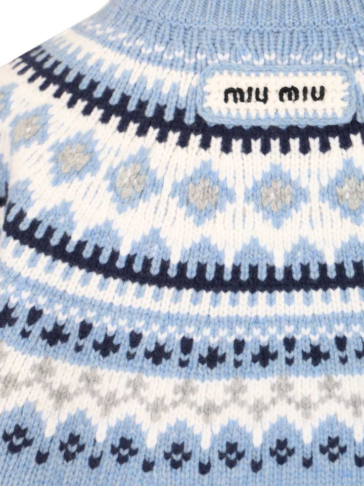 Miu Miu Wool Sweater Knitwear - Light blue | 0a322e9b65544906e054385a6d23e6b24c4fb4ad