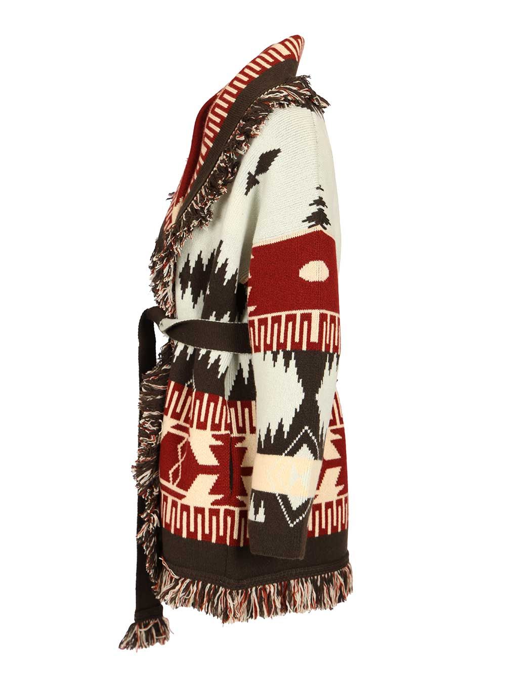 Alanui Icon Jacquard Cardigan Cyan Celeste Dark Knitwear - Multicolor | 2f1febc0850846067c7bf58d5fd05f164e1b4c52