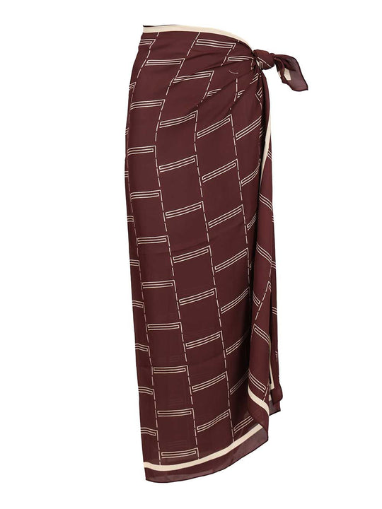 Silk Sarong Skirts Bordeaux