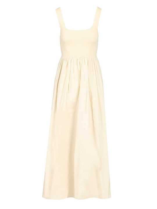 Knit And Cotton Dress Dresses Beige