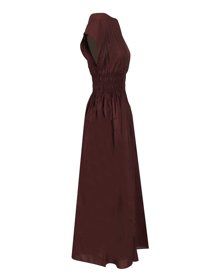 Matteau Shirred Waist Midi Dress Dresses - Bordeaux | 2ec20e2e95a96f83995095516f533a7f31c0c773