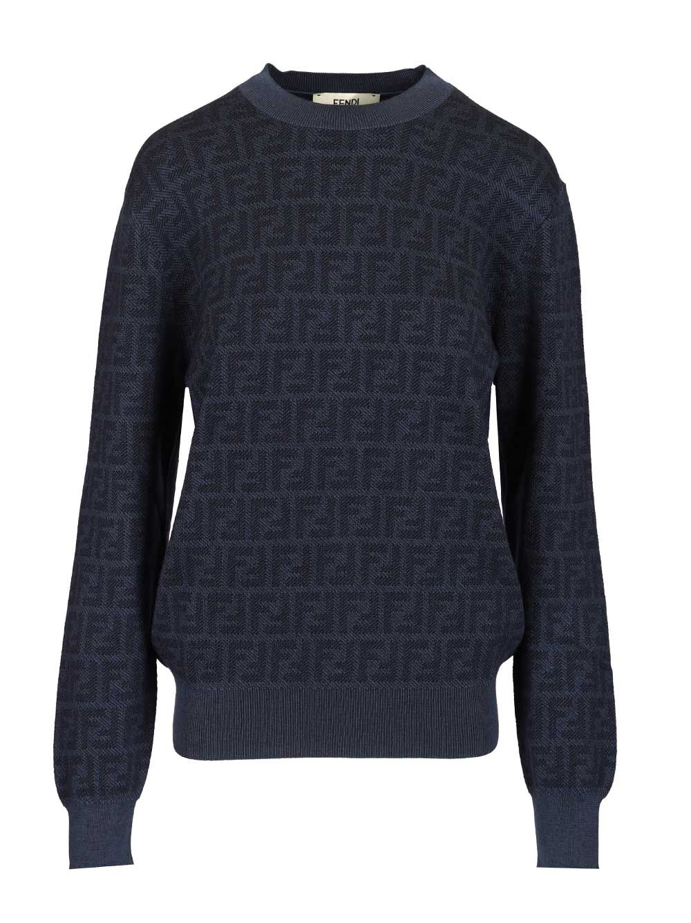 Fendi Ff Wool And Silk Sweater Knitwear - Violet | 6e2f7695cb75688500fb895ac1f5b88e21cc608a