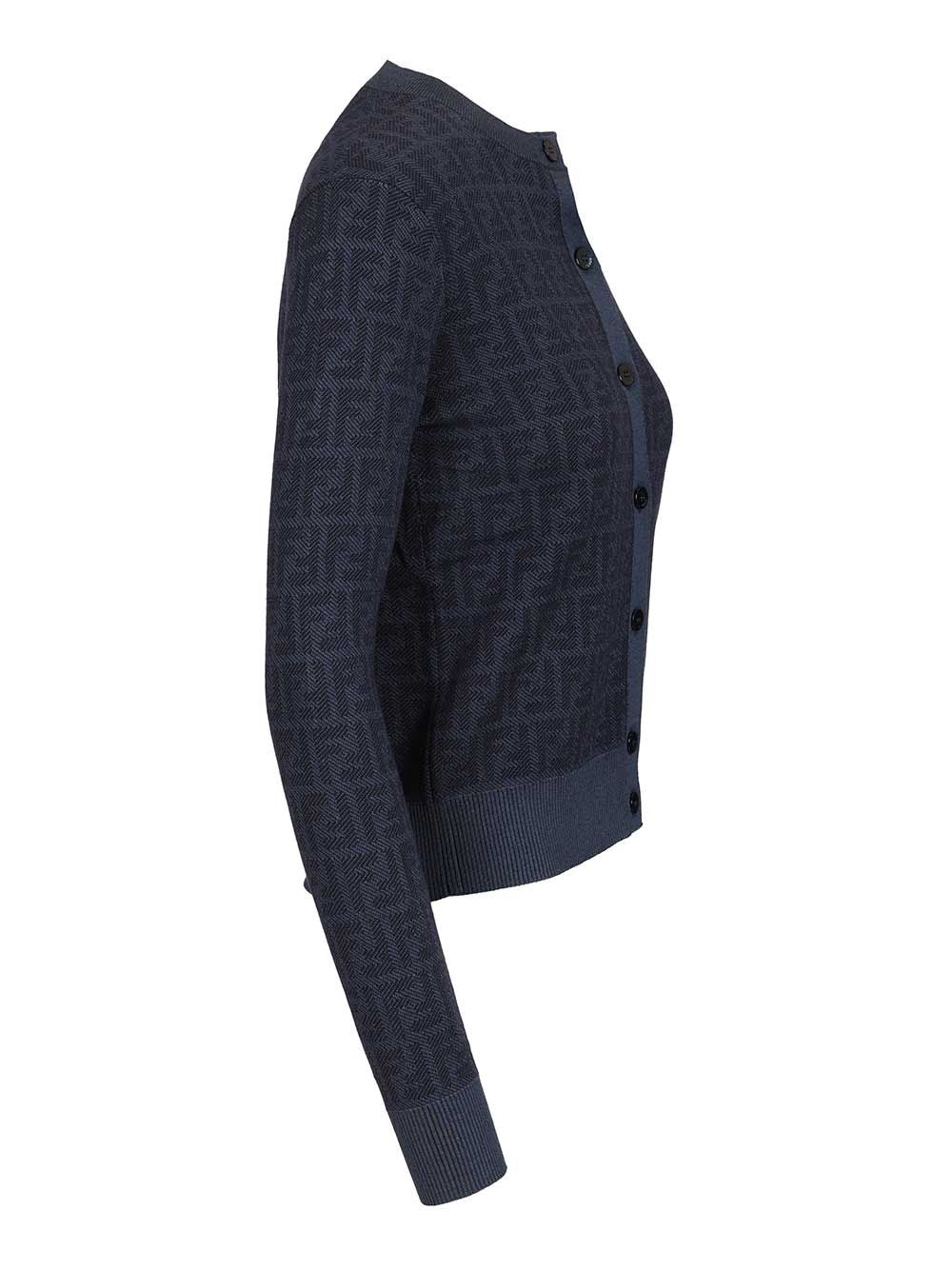 Fendi Ff Wool Cardigan Knitwear - Violet | 58284d957dceee7aedf742c7277a9ba027a72f84