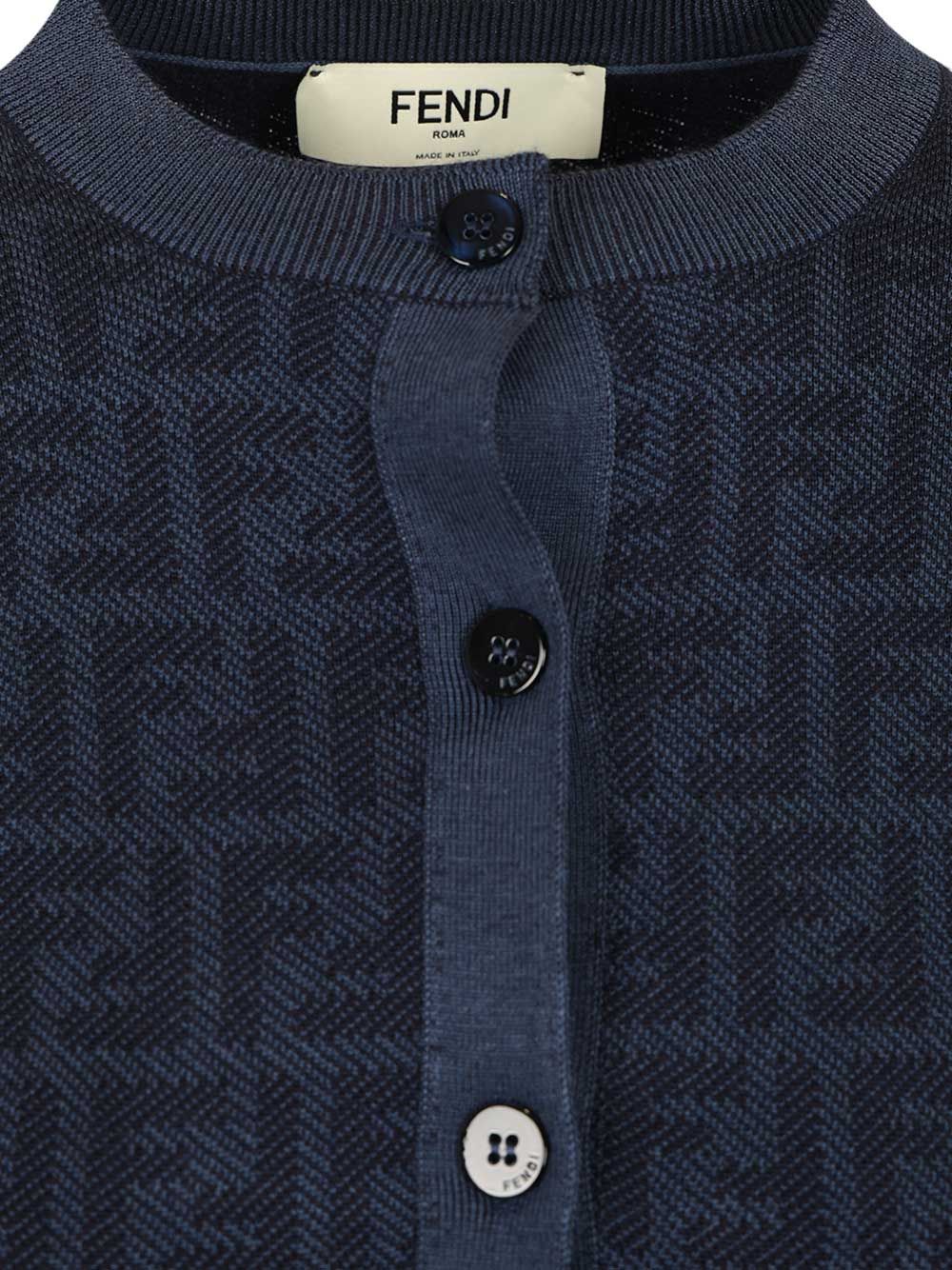 Fendi Ff Wool Cardigan Knitwear - Violet | 4dae32b111dc63caebfd40632ceb82eac6cf25c9