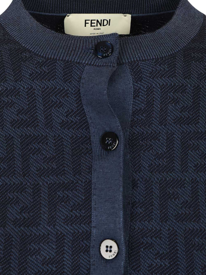 Fendi Ff Wool Cardigan Knitwear - Violet | 4dae32b111dc63caebfd40632ceb82eac6cf25c9