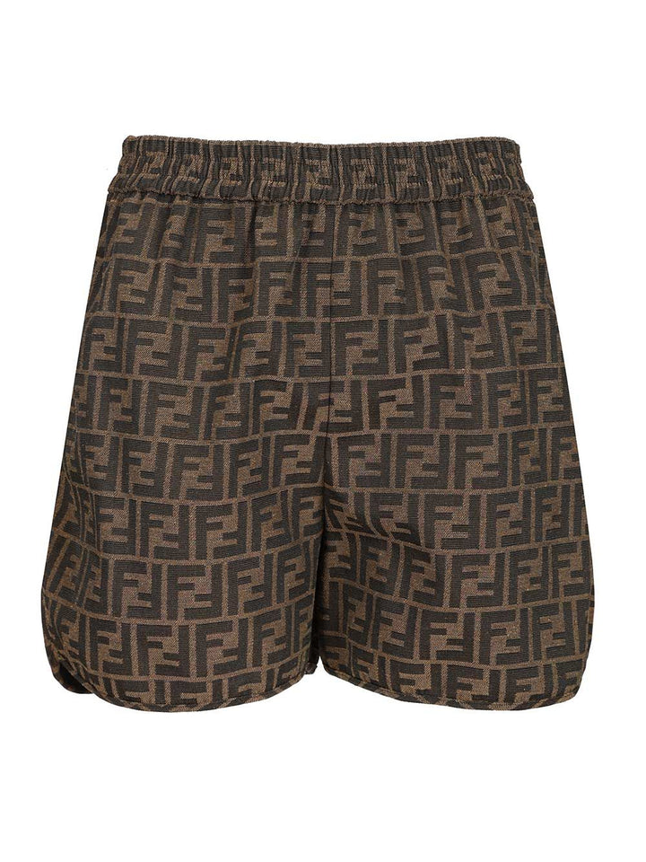 Fendi Canvas Shorts Trousers - Brown | 01129c064a807ab1d7be87fe4d148af3ea0c3624