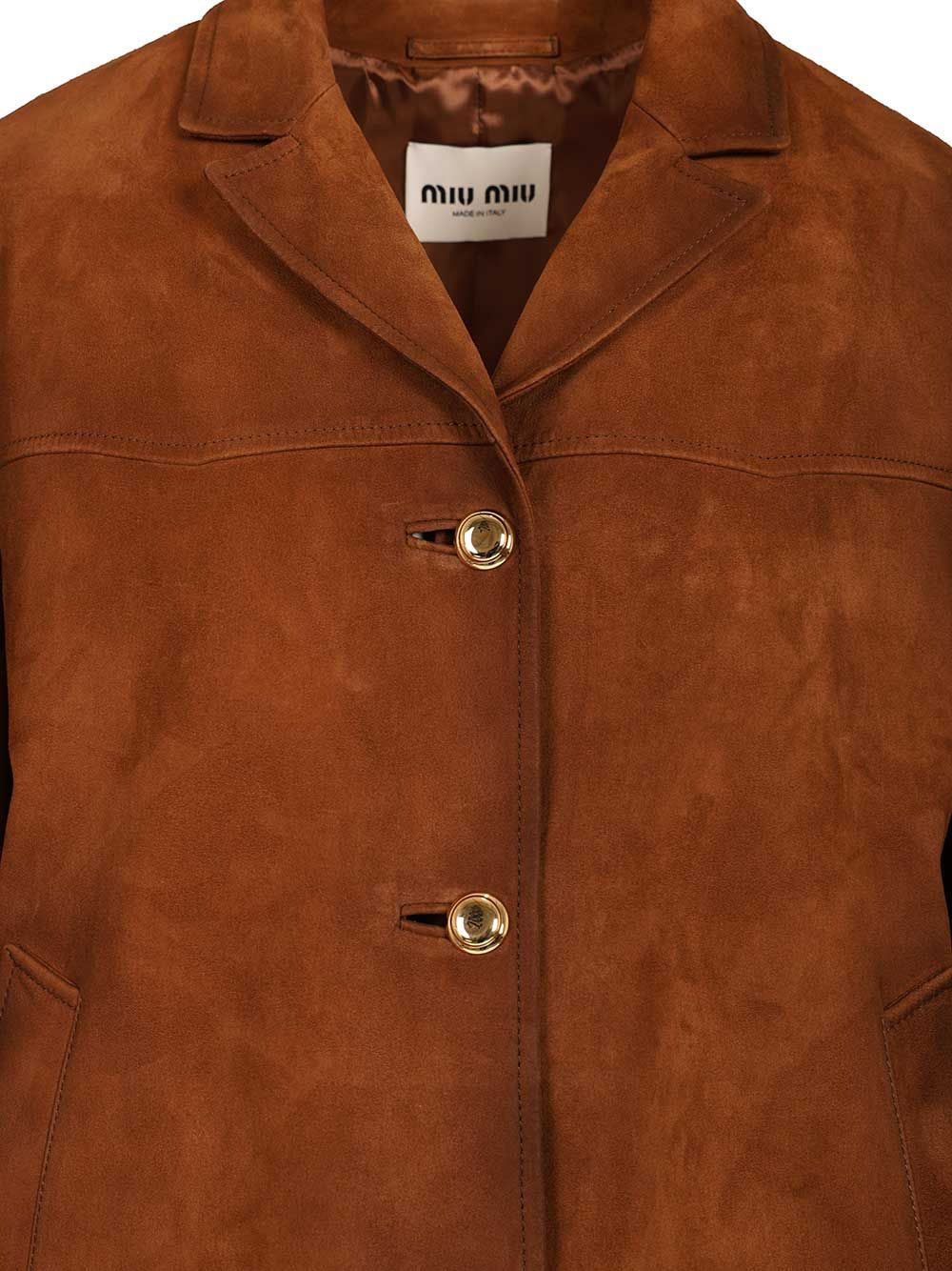 Miu Miu Suede Jacket Jackets - Brown | 651761316eb1d0095525bec22eca9172194c0505