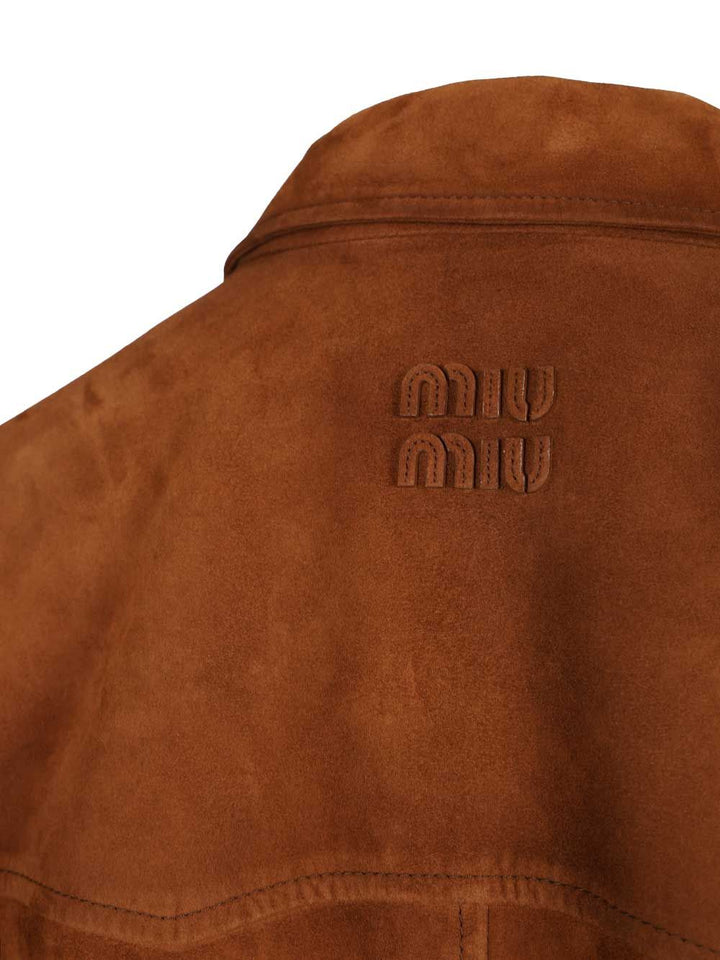 Miu Miu Suede Jacket Jackets - Brown | bbbffb49f7f970b79b3424bc0e31c97ae7a5a310